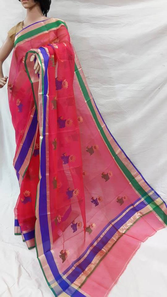 PINK SILK KOTA SAREE.