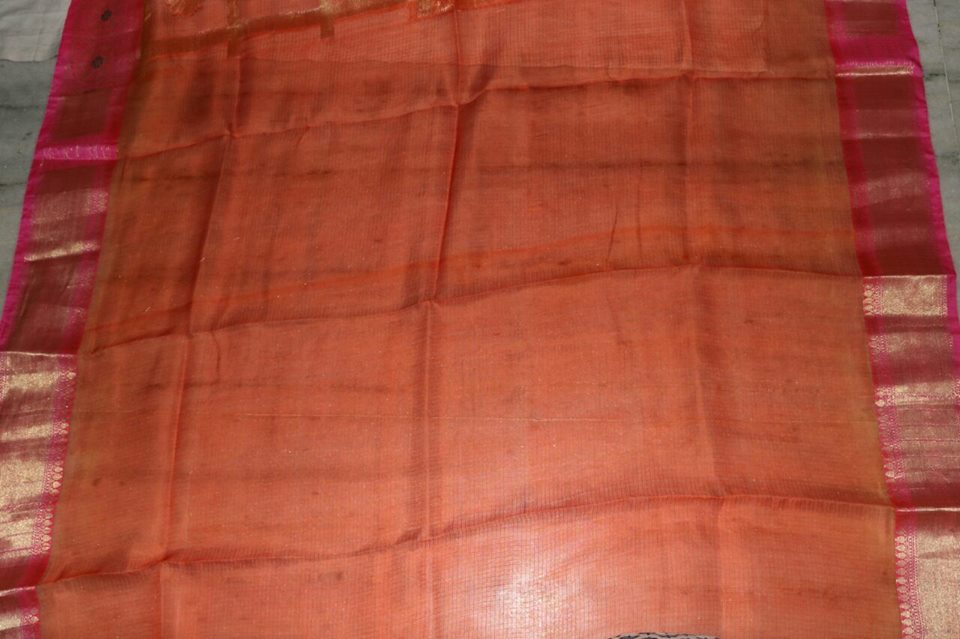 ORANGE PURE SILK KOTA SAREE