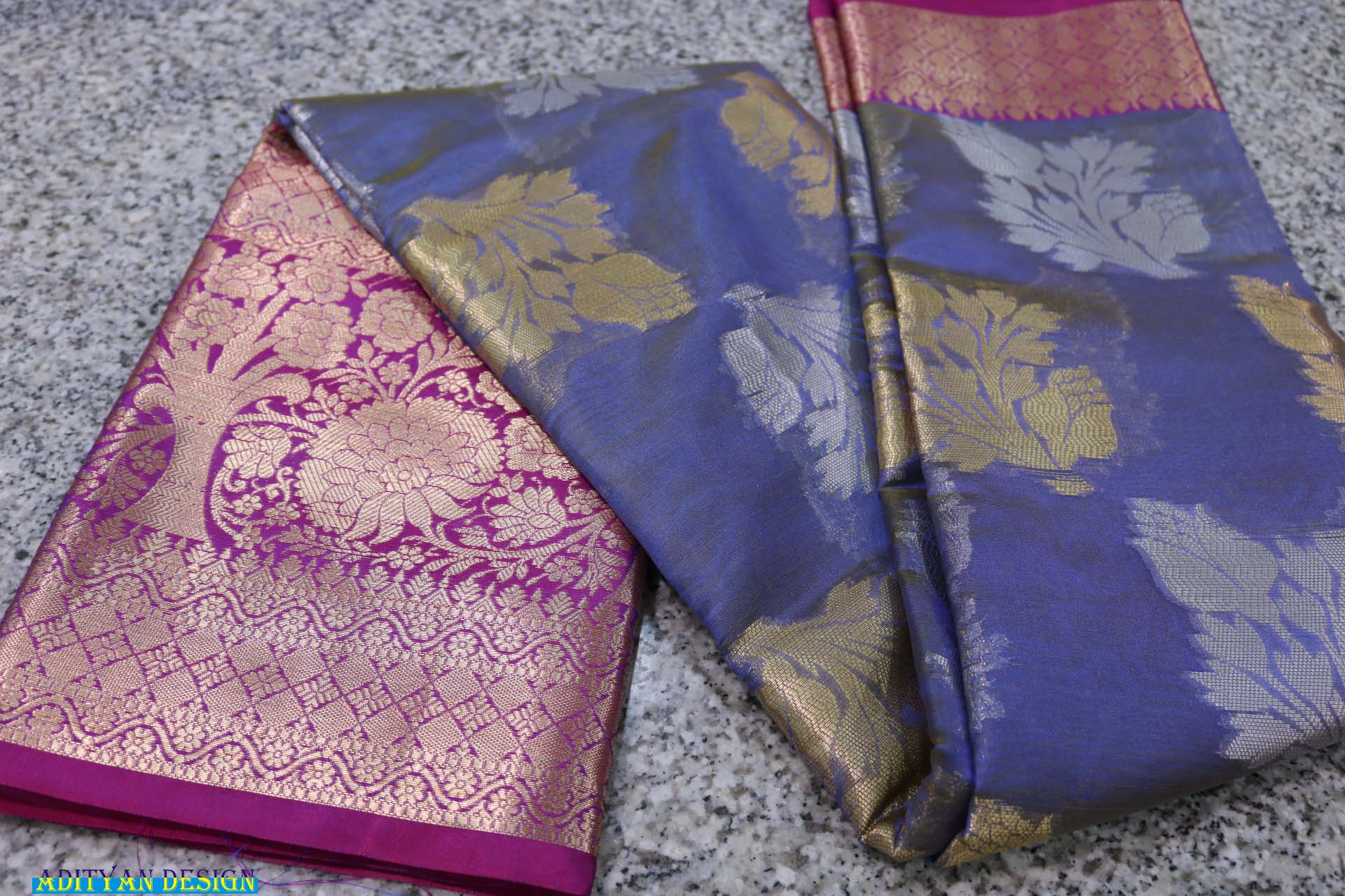 BLUE COLOR BANARASI FANCY PATTU SAREE.