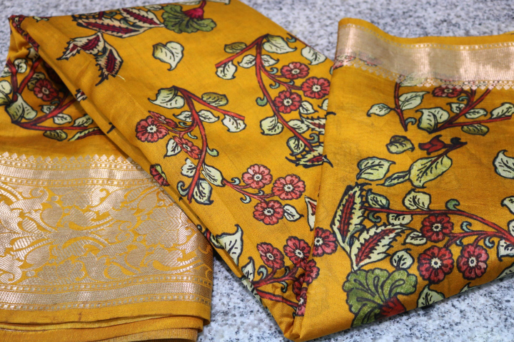 PURE SILK KALAMKARI SAREE.