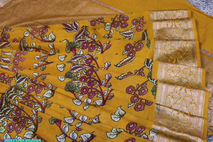 PURE SILK KALAMKARI SAREE.