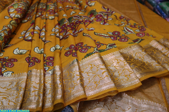 PURE SILK KALAMKARI SAREE.