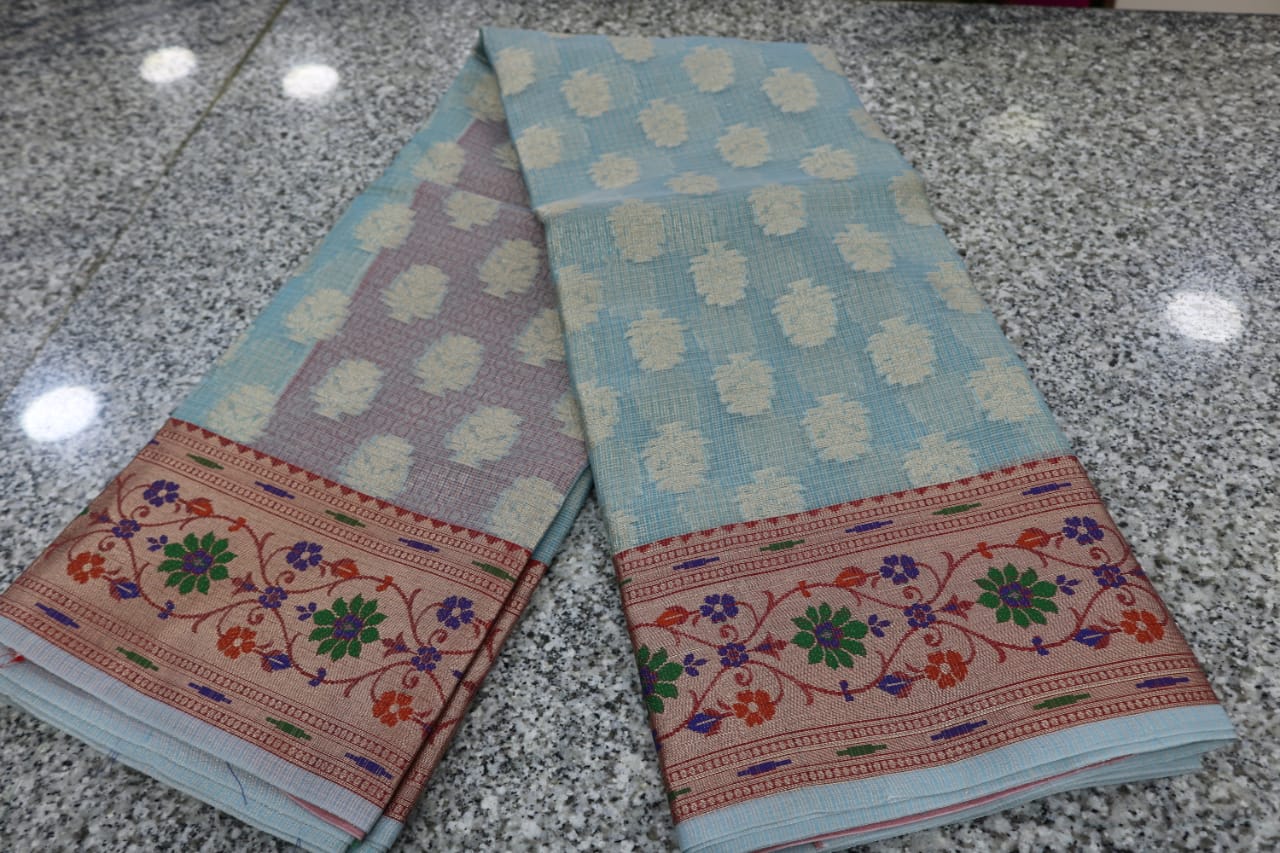 TISSUE KOTA  FANCY SAREE.