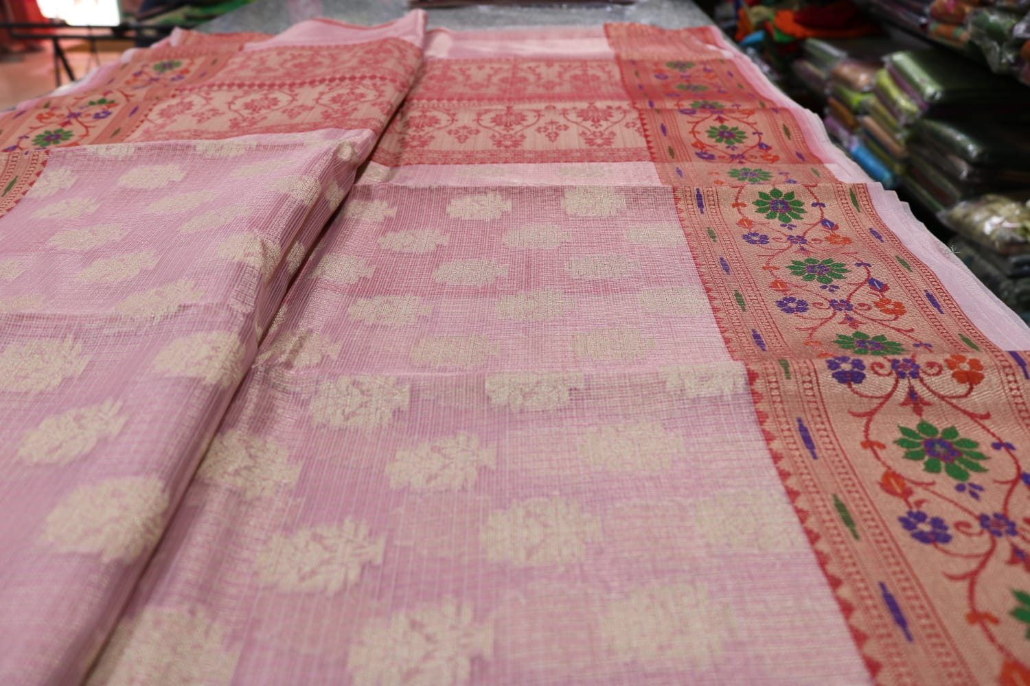 TISSUE KOTA  FANCY SAREE.