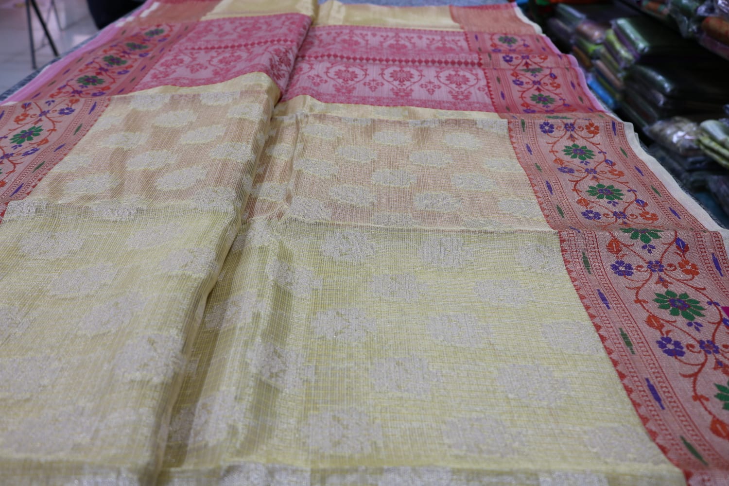 TISSUE KOTA  FANCY SAREE.