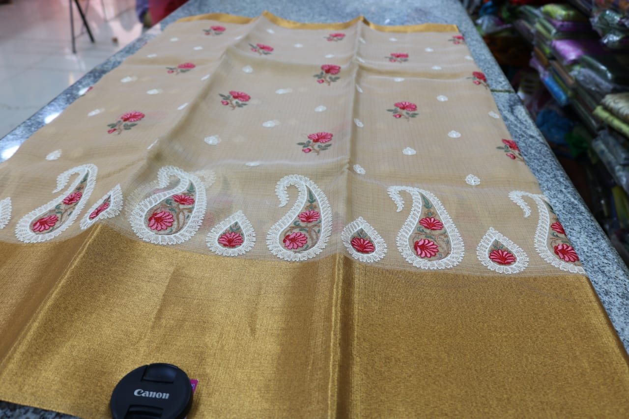 TISSUE KOTA  FANCY SAREE.