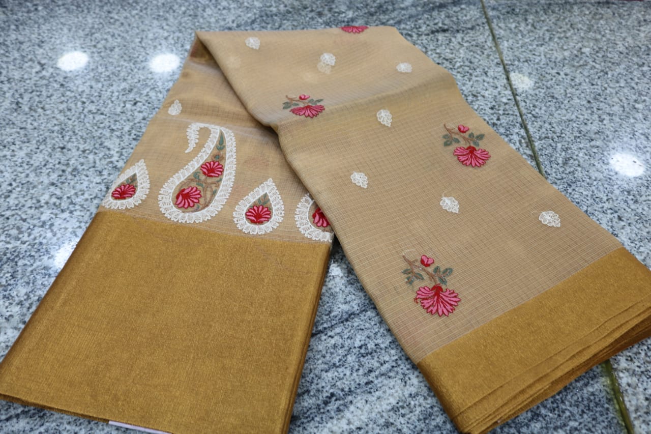 TISSUE KOTA  FANCY SAREE.