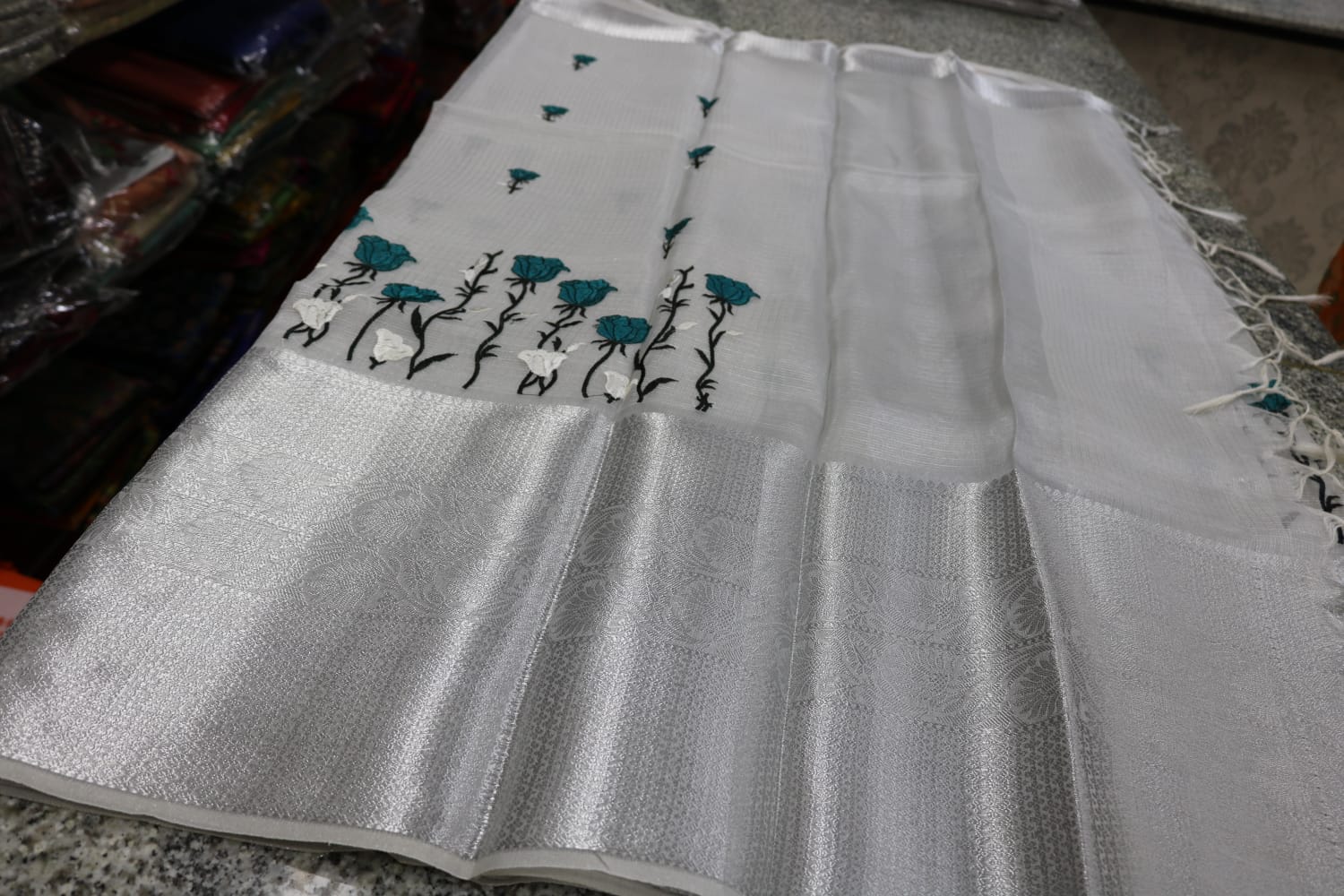 TISSUE KOTA  FANCY SAREE.