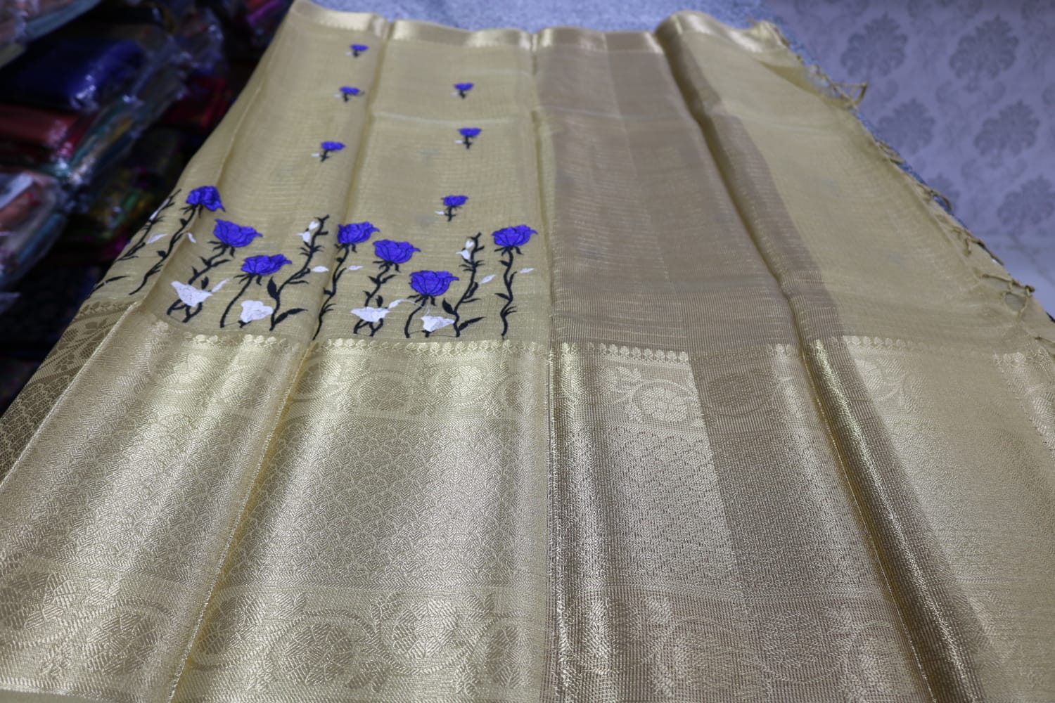 TISSUE KOTA  FANCY SAREE.