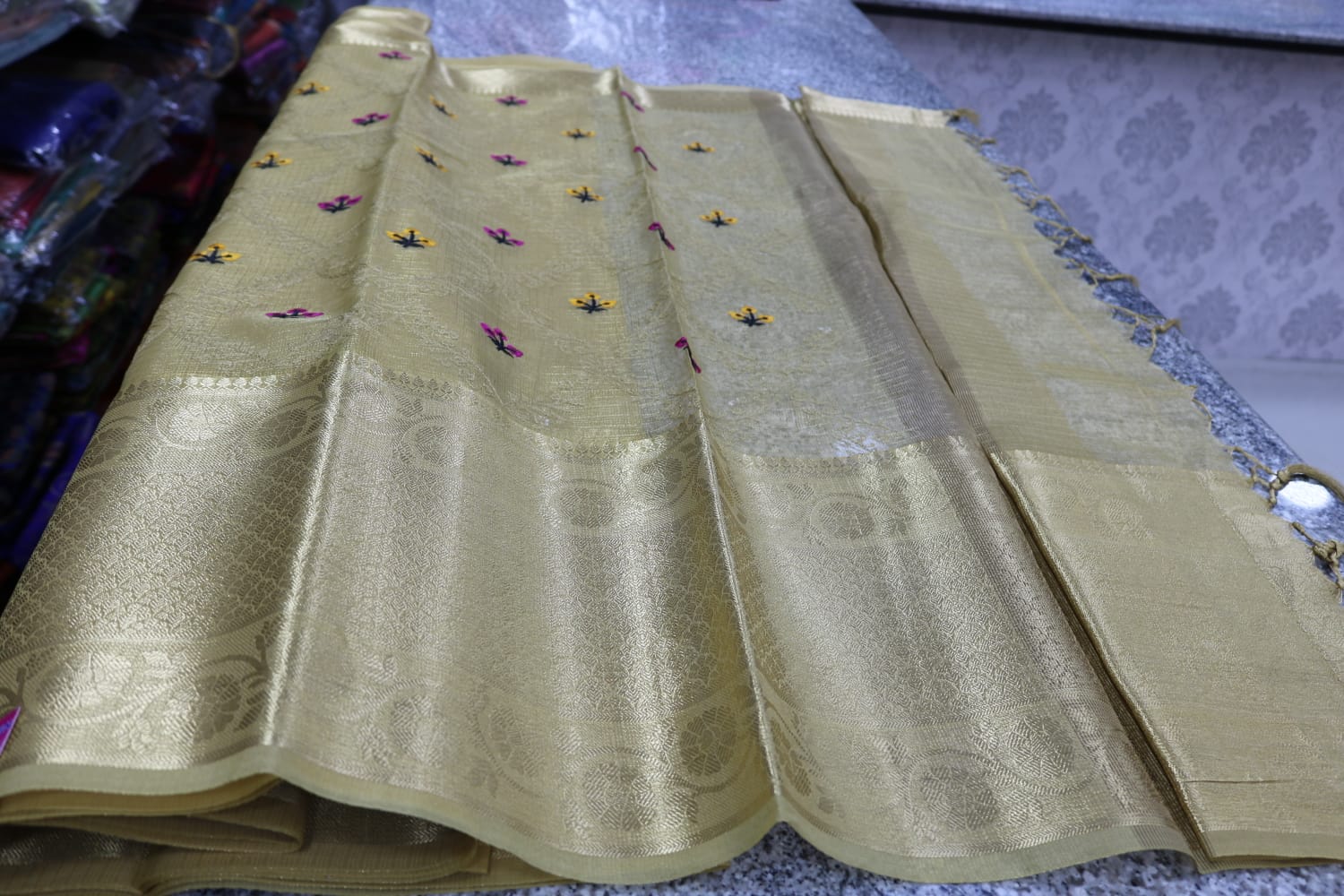 TISSUE KOTA  FANCY SAREE.