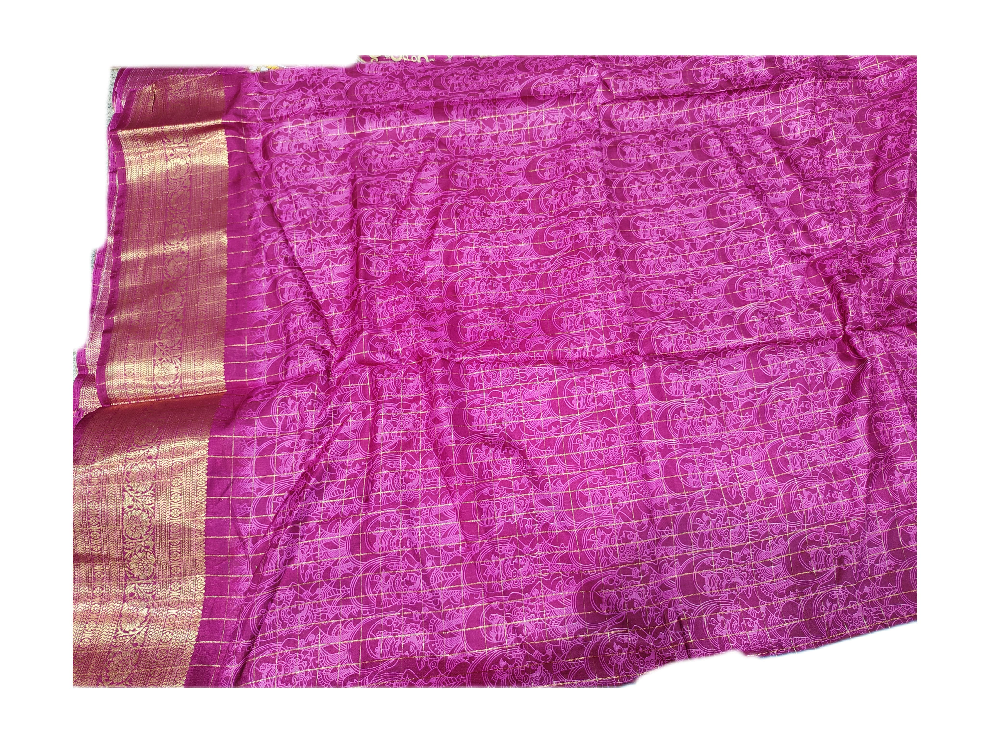 pure silk kalamkari printed saree