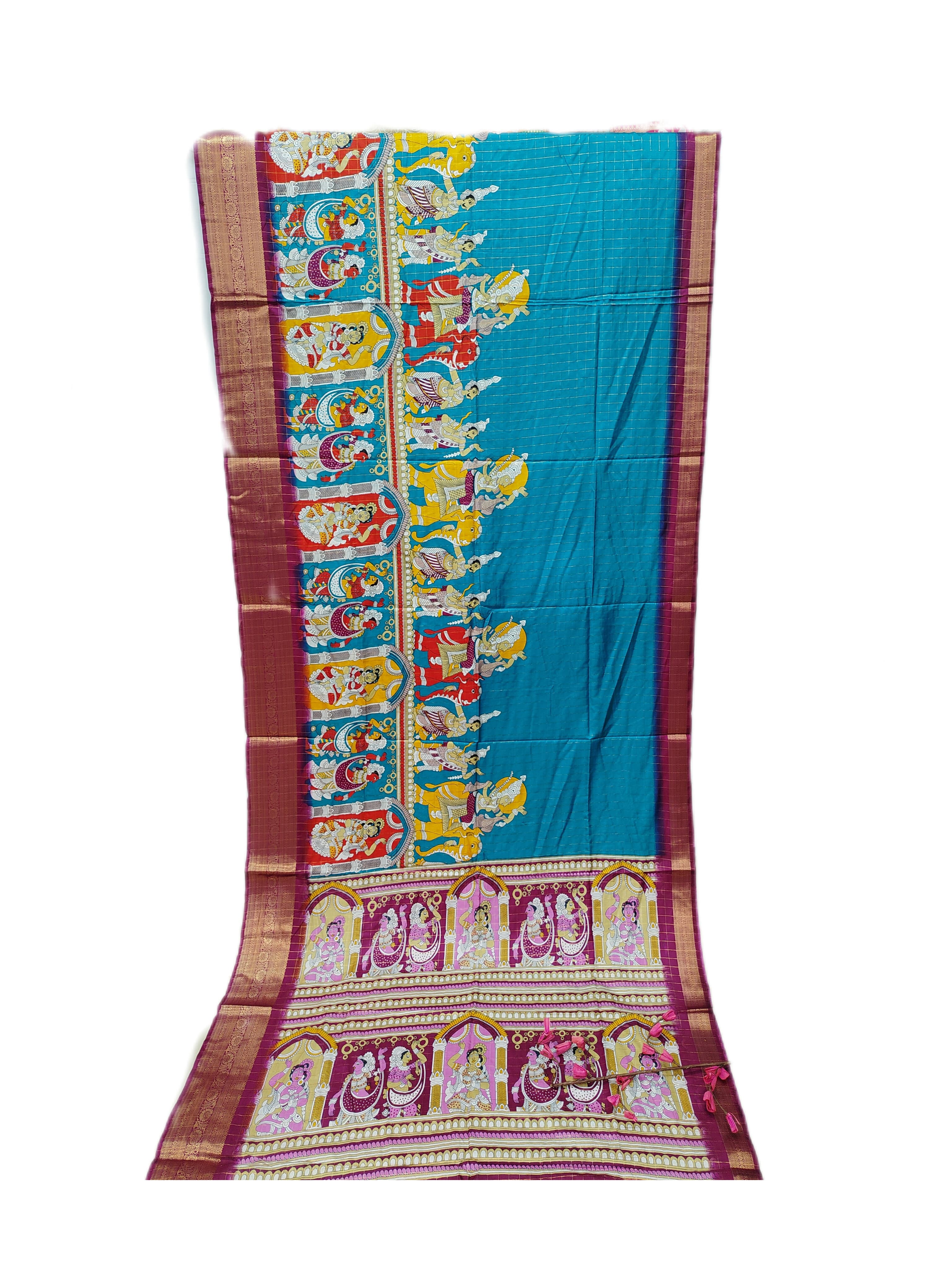 pure silk kalamkari printed saree